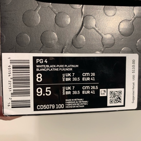 Nike PG4 Basketball Shoes- size 8 - Picture 3 of 15